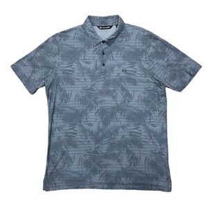 Travis Mathew Blue Palm Leaf Golf Polo, Size L